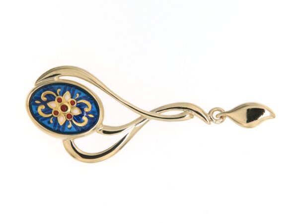 Pendentif 3 fils entrelaces grand modele bleu éléctrique