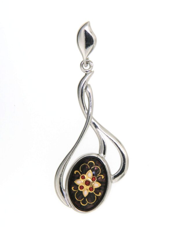 Pendentif 3 fils entrelaces grand modele chocolat