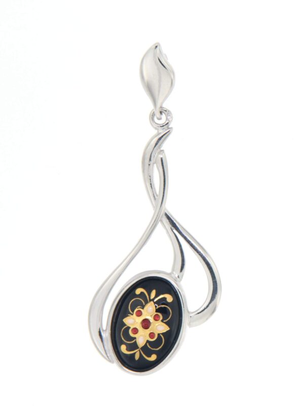 Pendentif 3 fils entrelaces grand modele noir