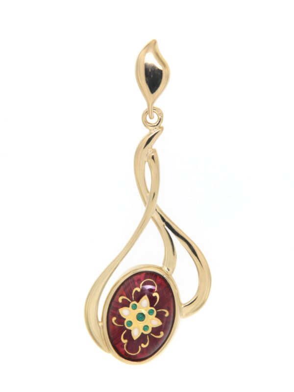 Pendentif 3 fils entrelaces grand modele rouge