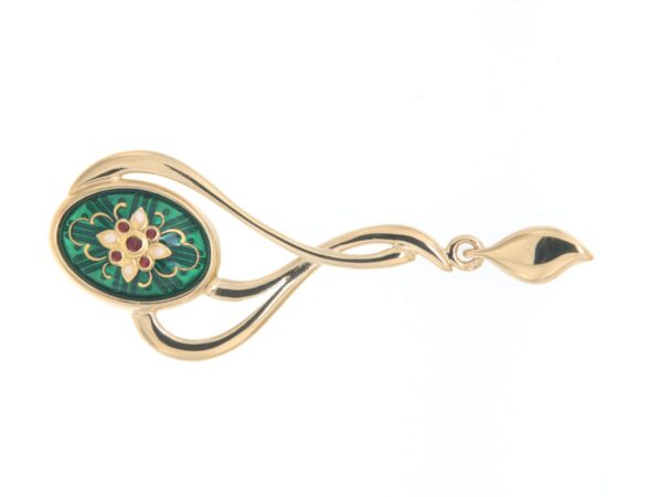 Pendentif 3 fils entrelaces grand modele vert