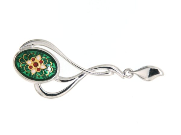 Pendentif 3 fils entrelaces grand modele vert