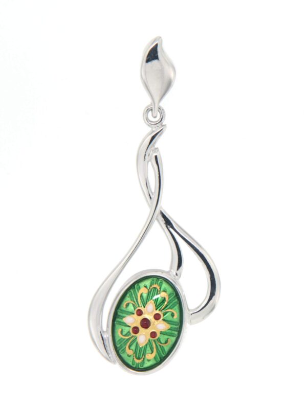 Pendentif 3 fils entrelaces grand modele vert chartreuse