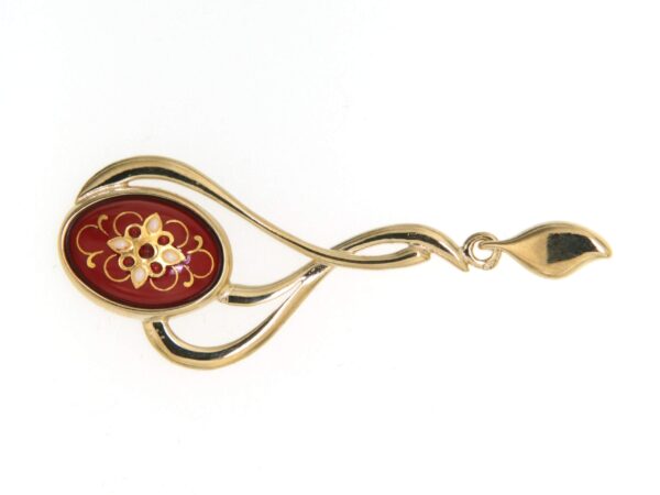 Pendentif 3 fils rouge cerise