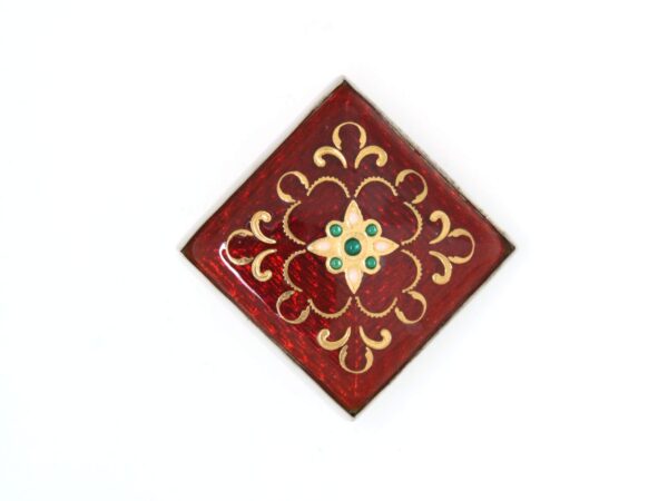 Pendentif carre /losange grand modele rouge