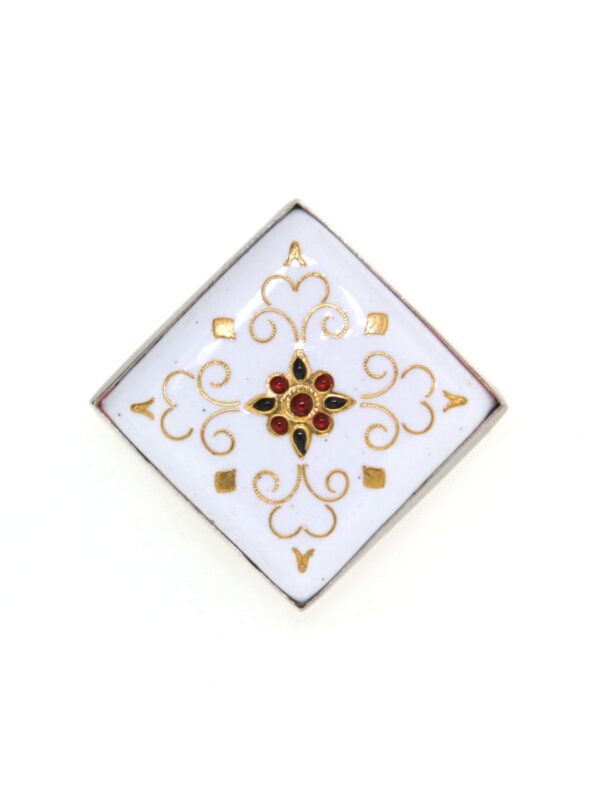 Pendentif carre/losange grand modele blanc
