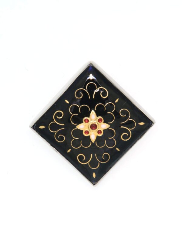 Pendentif carre/losange grand modele noir