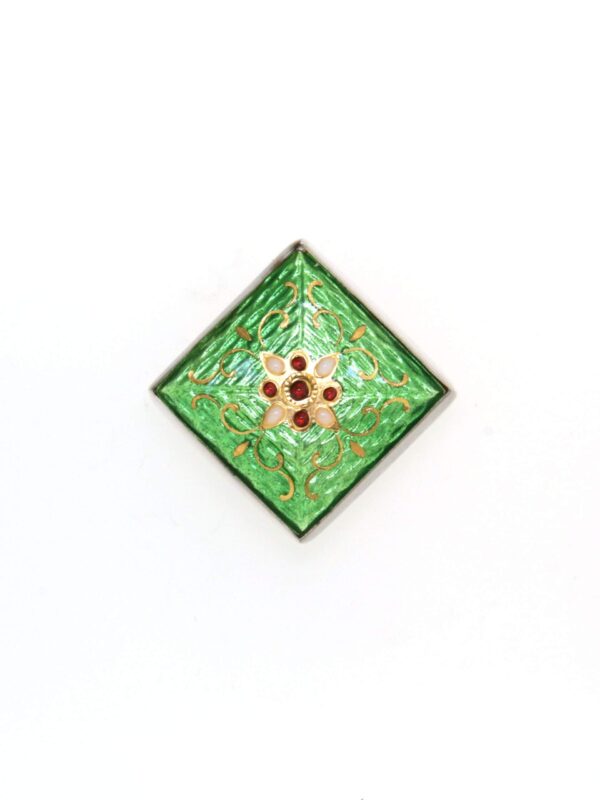 Pendentif carre/losange vert chartreuse