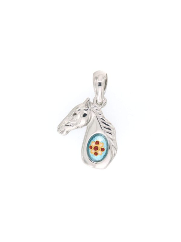 Pendentif cheval bieu ciel