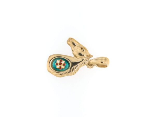 Pendentif cheval vert bleuté