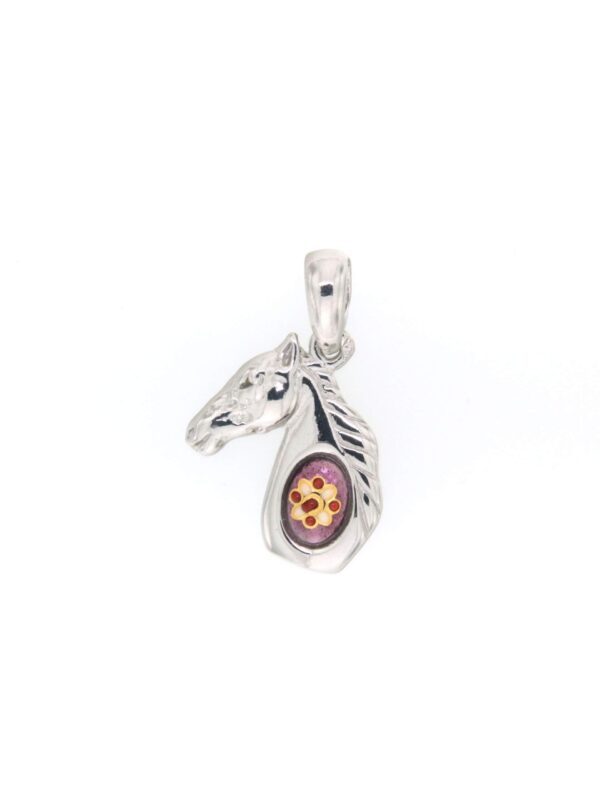 Pendentif cheval violet lilas