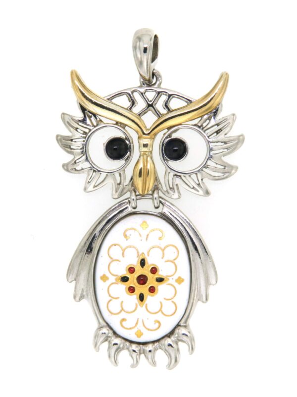 Pendentif chouette blanc