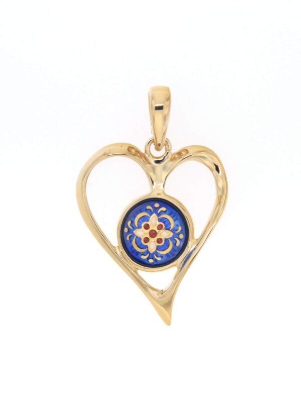 Pendentif coeur ajoure grand modele bleu de brese