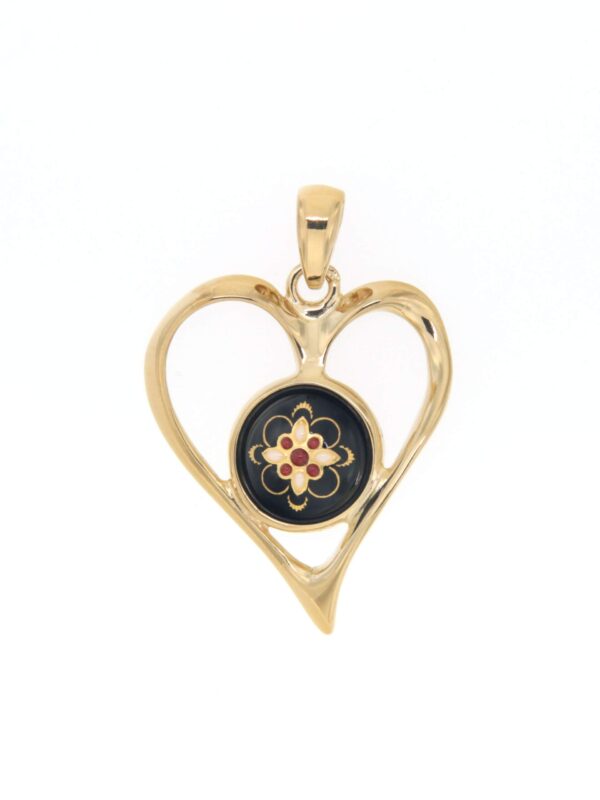 Pendentif coeur ajoure grand modele noir