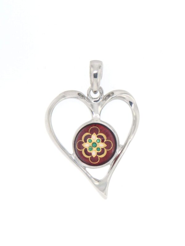 Pendentif coeur ajoure grand modele rouge