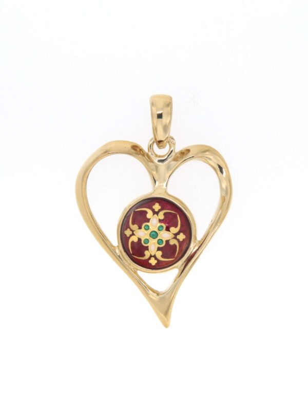 Pendentif coeur ajoure grand modele rouge