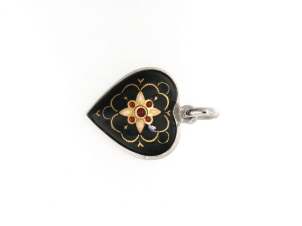 Pendentif coeur moyen modele bombe noir