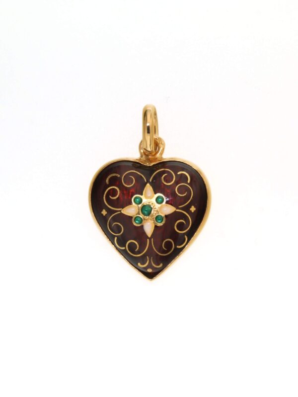 Pendentif coeur moyen modele bombe rouge