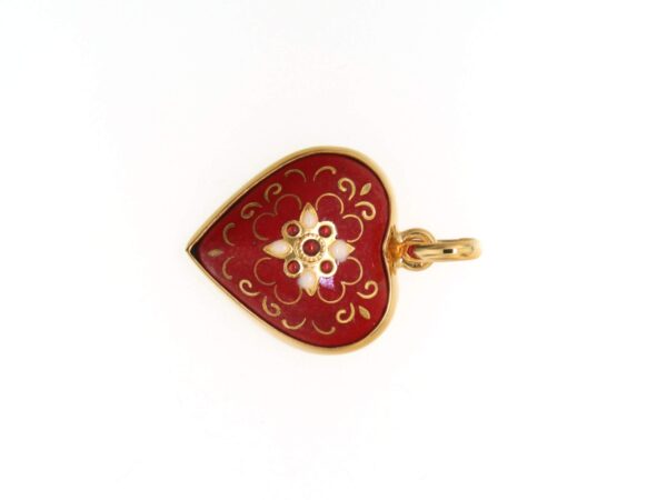 Pendentif coeur moyen modele bombe rouge cerise