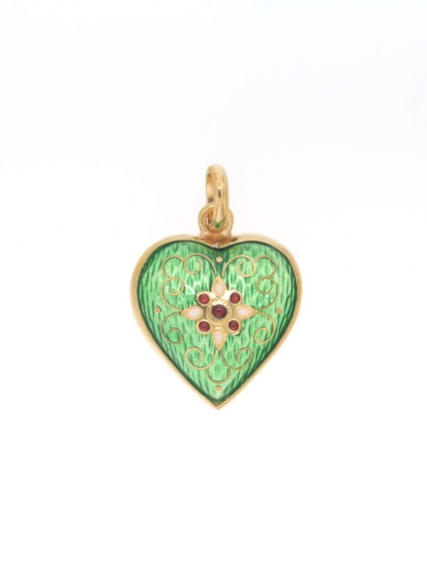 Pendentif coeur moyen modele bombe vert chartreuse