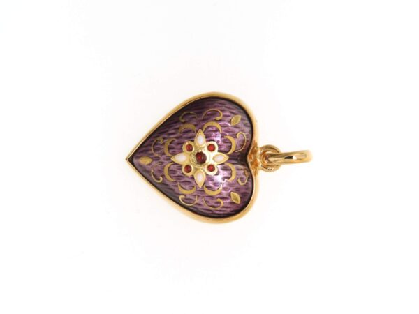 Pendentif coeur moyen modele bombe violetlilas