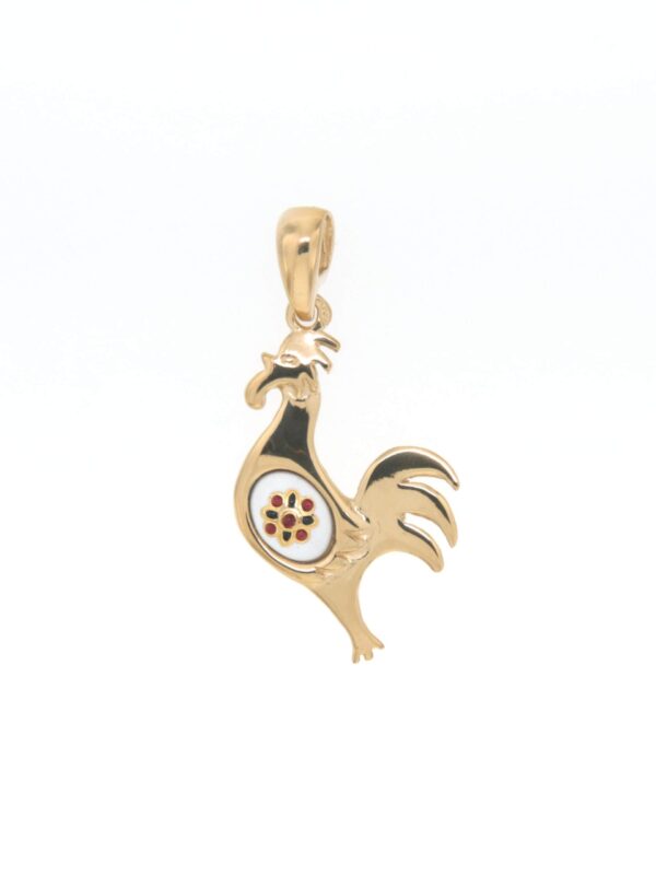 Pendentif coq petit modele blanc