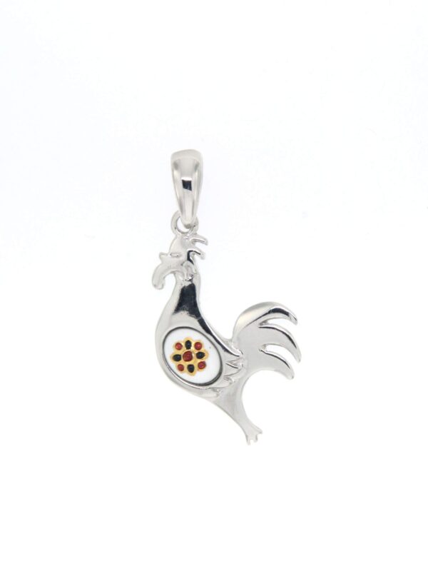 Pendentif coq petit modele blanc