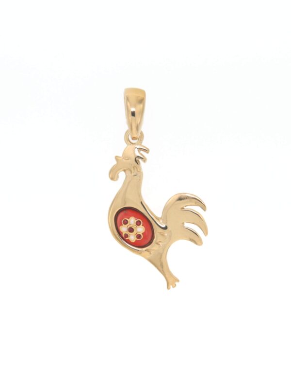 Pendentif coq petit modele orange