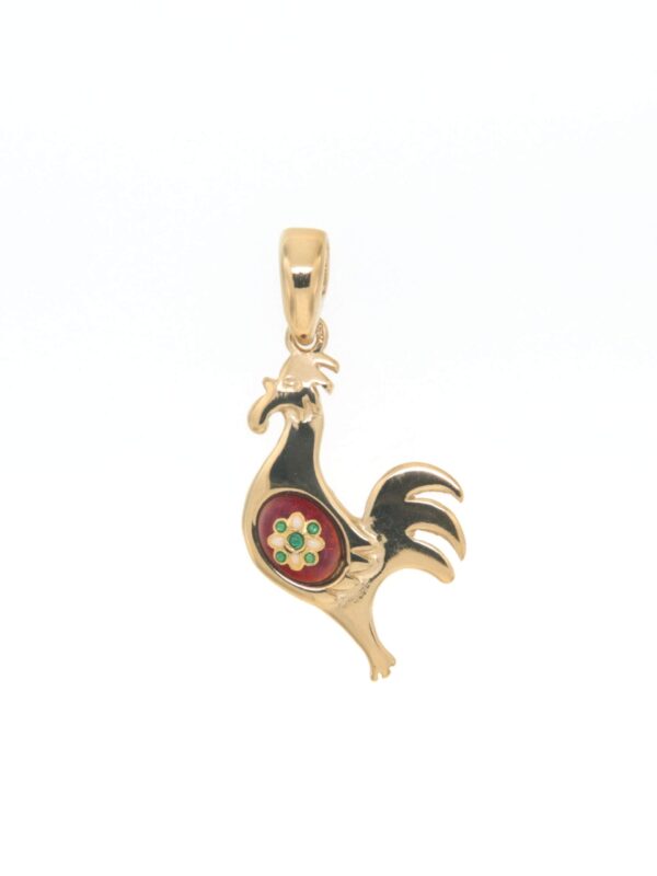 Pendentif coq petit modele rouge