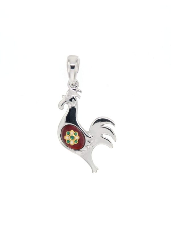 Pendentif coq petit modele rouge
