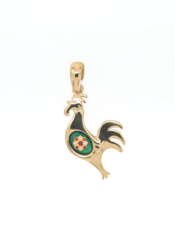 Pendentif coq petit modele vert
