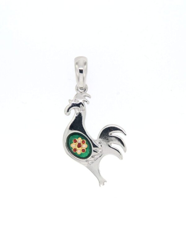 Pendentif coq petit modele vert