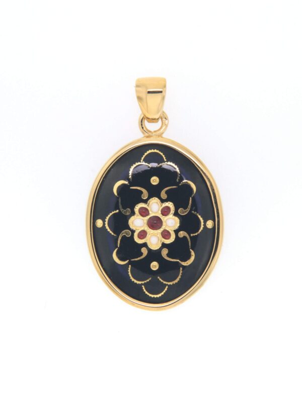 Pendentif emaux bressans ovale moyen modele noir