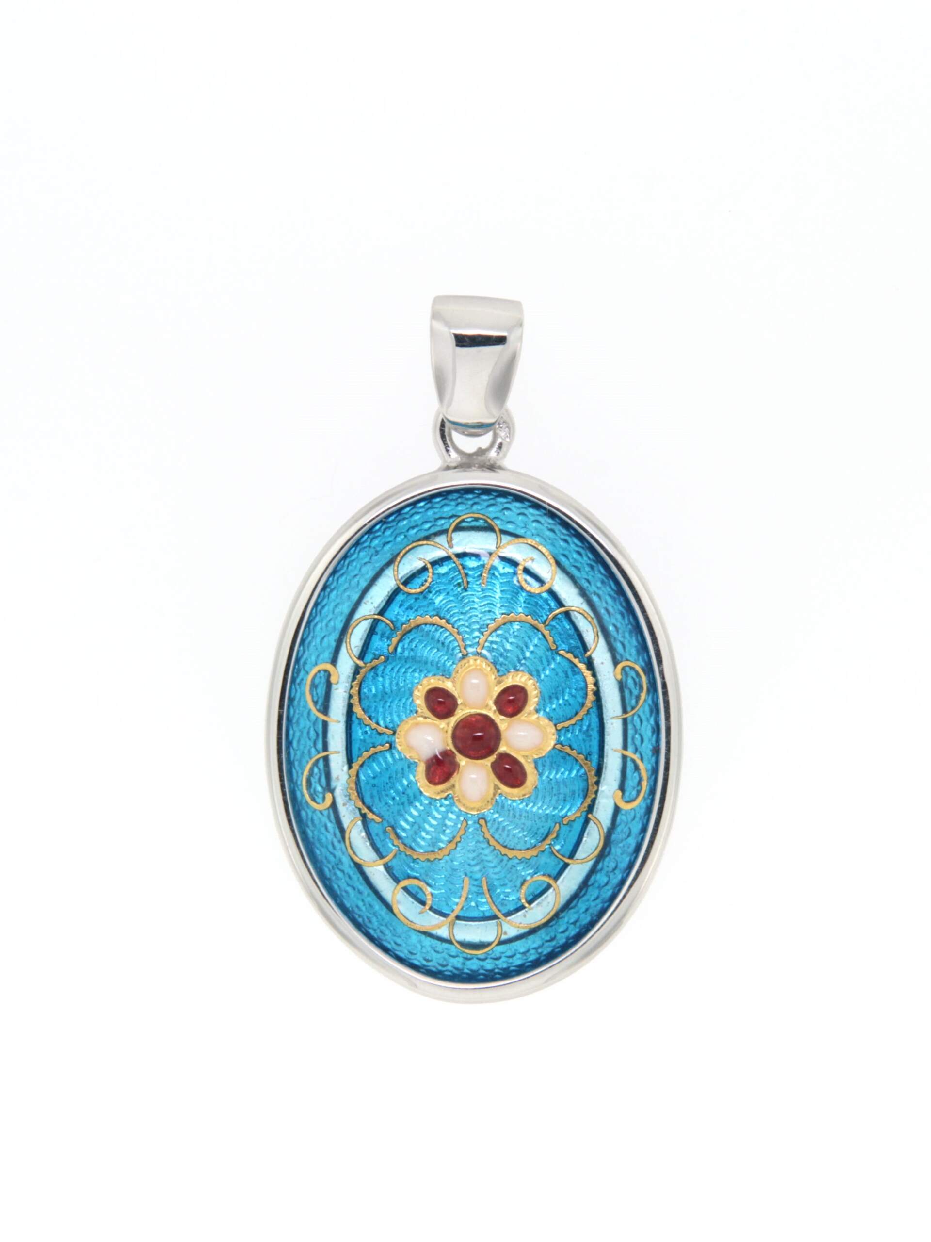 Pendentif rond ajouré en acrylique transparent 30 mm - Bleu