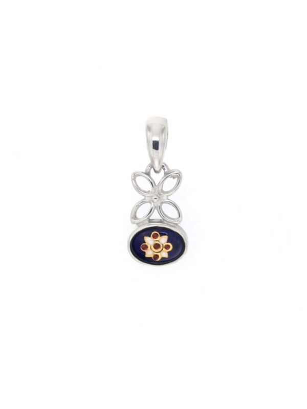 Pendentif fleur petit modele bleu de sèvres