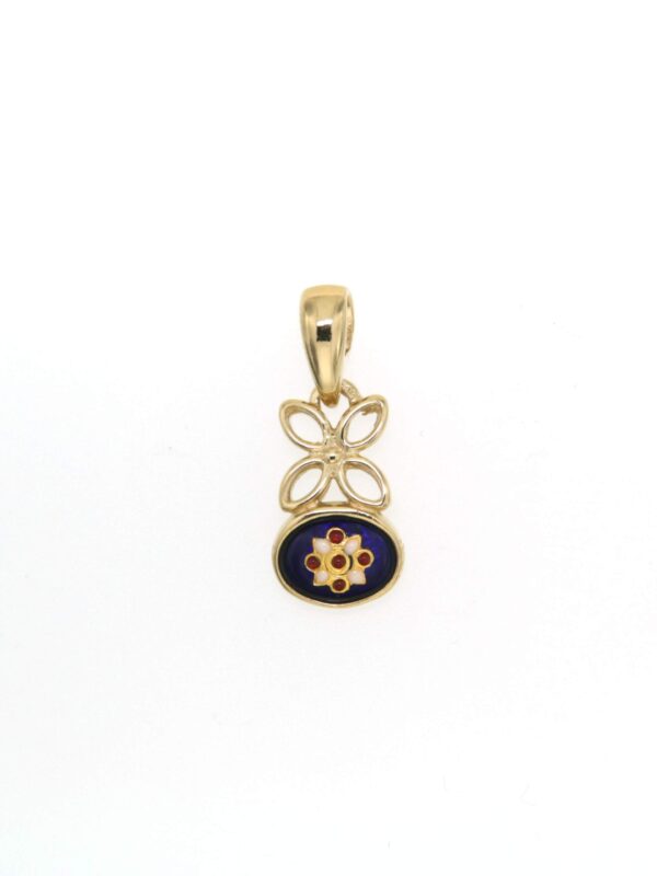 Pendentif fleur petit modele bleu de sevres