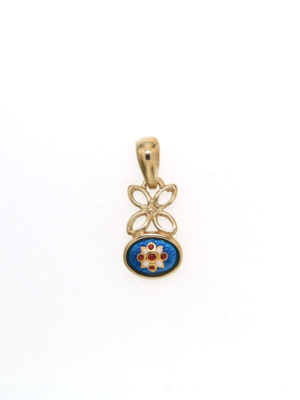 Pendentif fleur petit modele bleu eléctrique