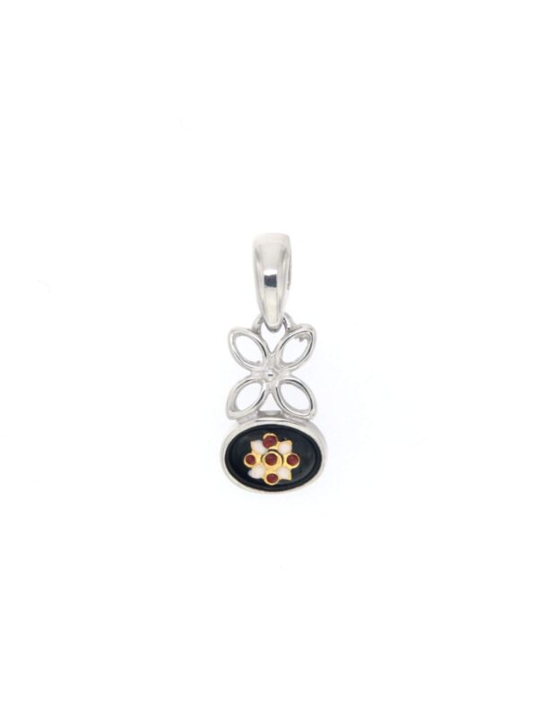 Pendentif fleur petit modele noir