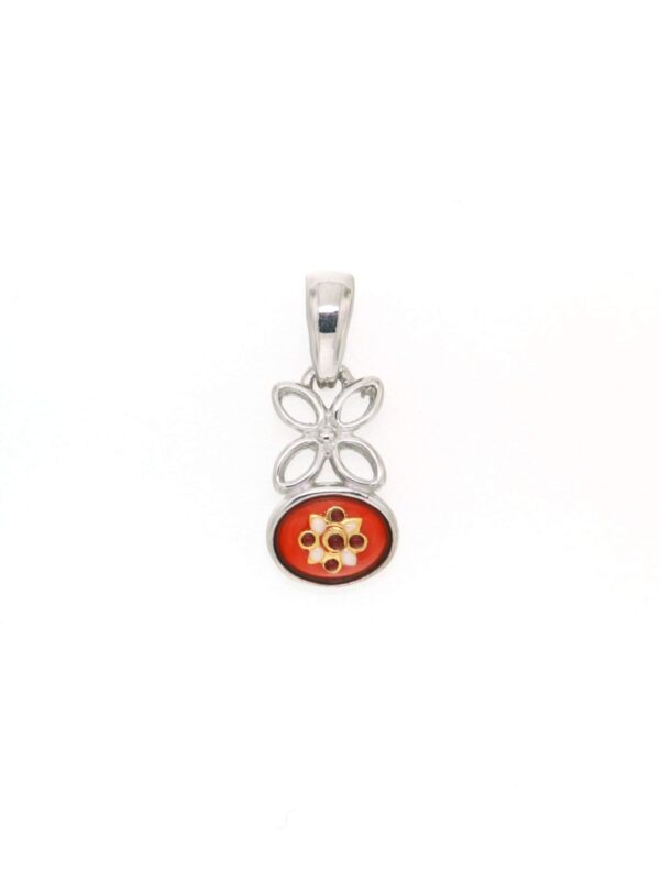 Pendentif fleur petit modele orange