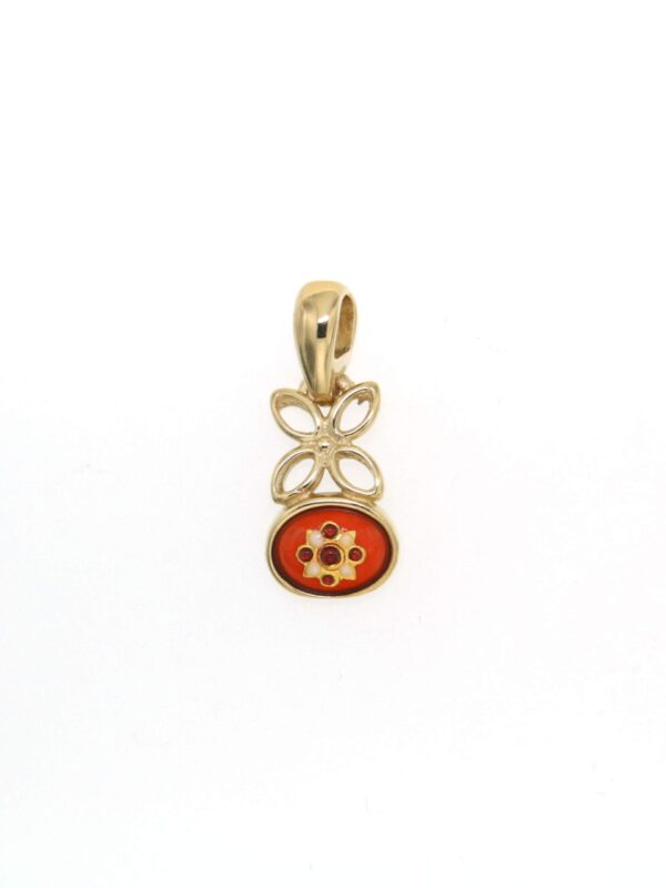 Pendentif fleur petit modele orange