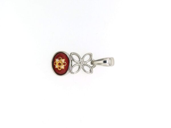 Pendentif fleur petit modele rouge cerise