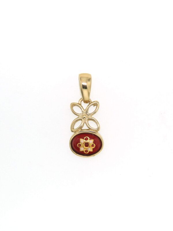 Pendentif fleur petit modele rouge cerise