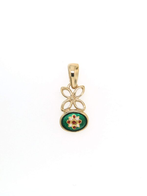 Pendentif fleur petit modele vert