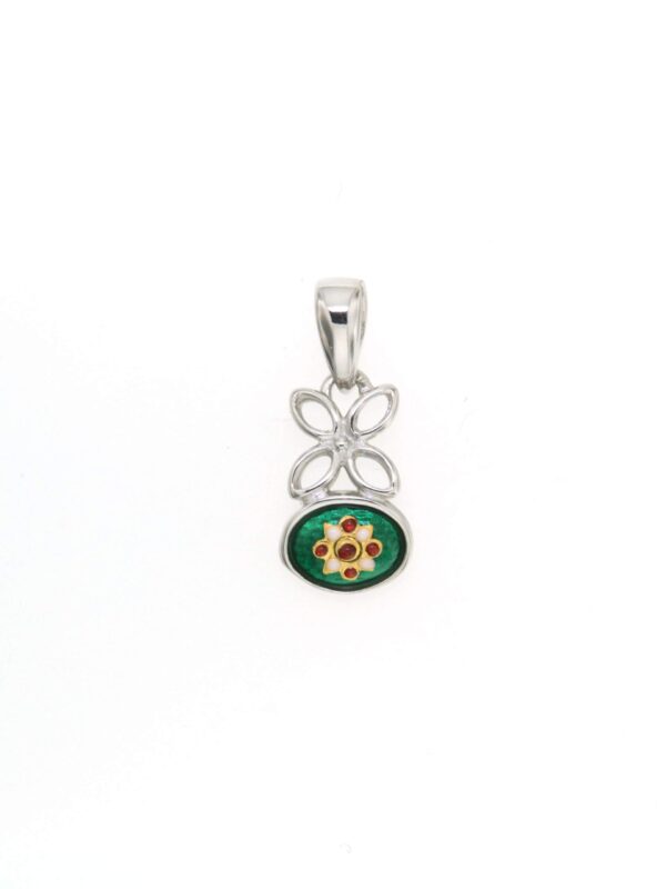 Pendentif fleur petit modele vert