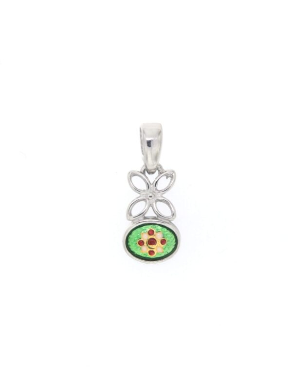 Pendentif fleur petit modele vert chartreuse