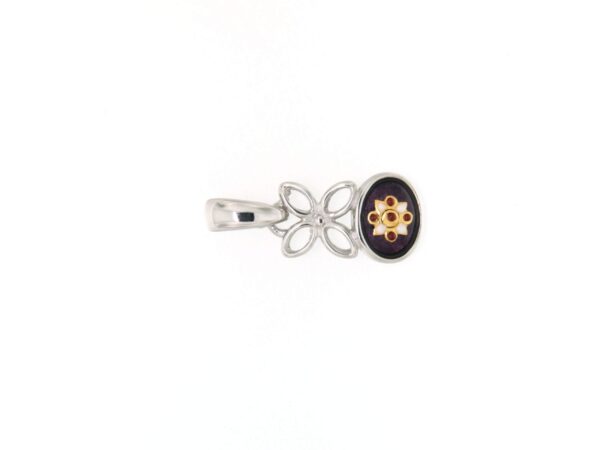 Pendentif fleur petit modele violet prune