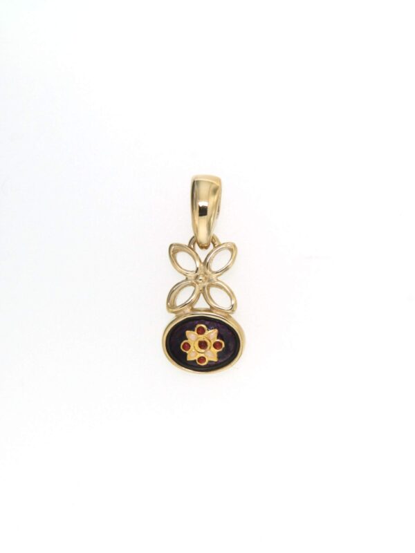 Pendentif fleur petit modele violet prune