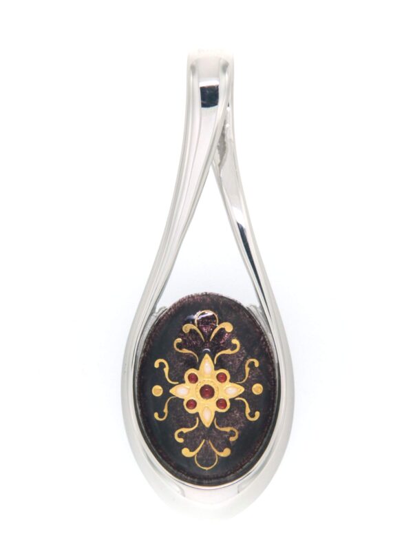Pendentif grande goutte ajoure chocolat