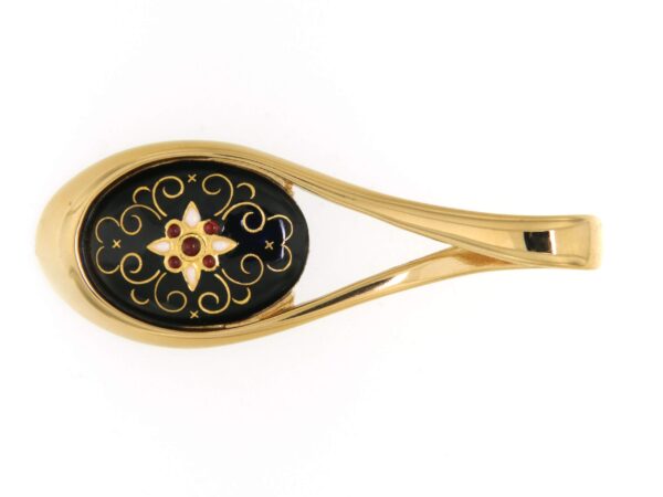 Pendentif grande goutte ajoure noir