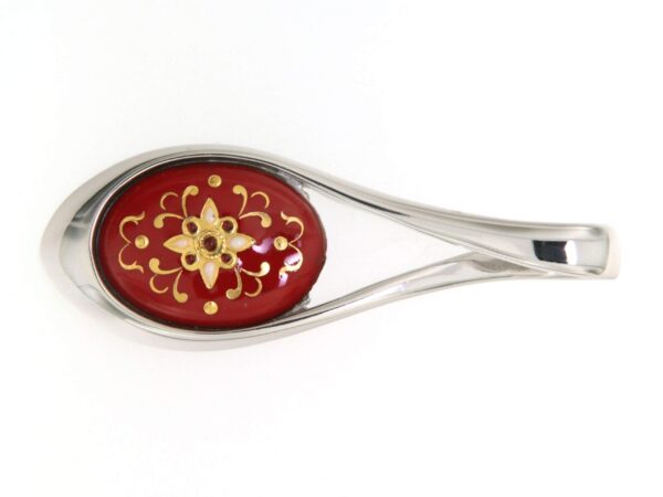Pendentif grande goutte ajoure rouge cerise
